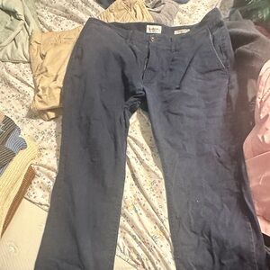 Dark Blue Casual Pants